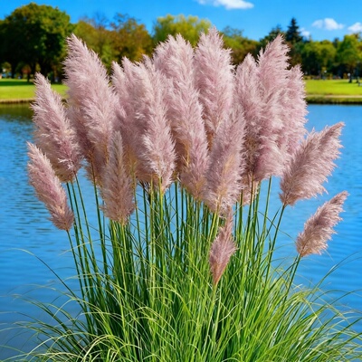 粉色蒲苇种子粉浪粉羽耐寒多年生宿根网红观赏草籽芦苇竹可做干花