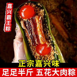 嘉兴粽子鲜肉粽霸王棕250g新鲜蛋黄肉粽子端午早餐粽大粽子代餐