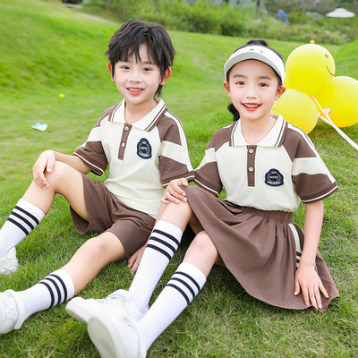 幼儿园园服夏季小童班服运动套装小学生校服夏装英伦学风毕业服照