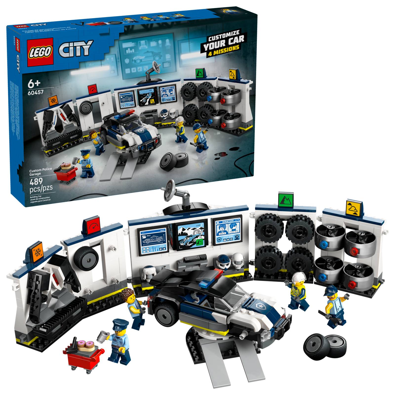 正品LEGO乐高专柜撤柜拼过展品城市系列60457定制警车车库积木