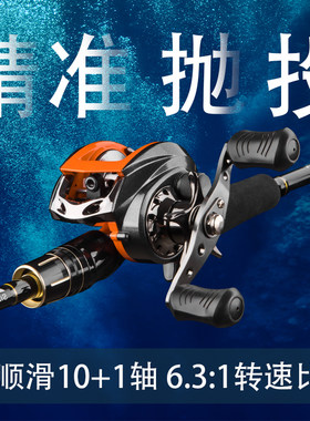 水滴轮路亚竿鱼轮10+1轴海杆海竿通用水滴滴水轮微物泛用两用渔具