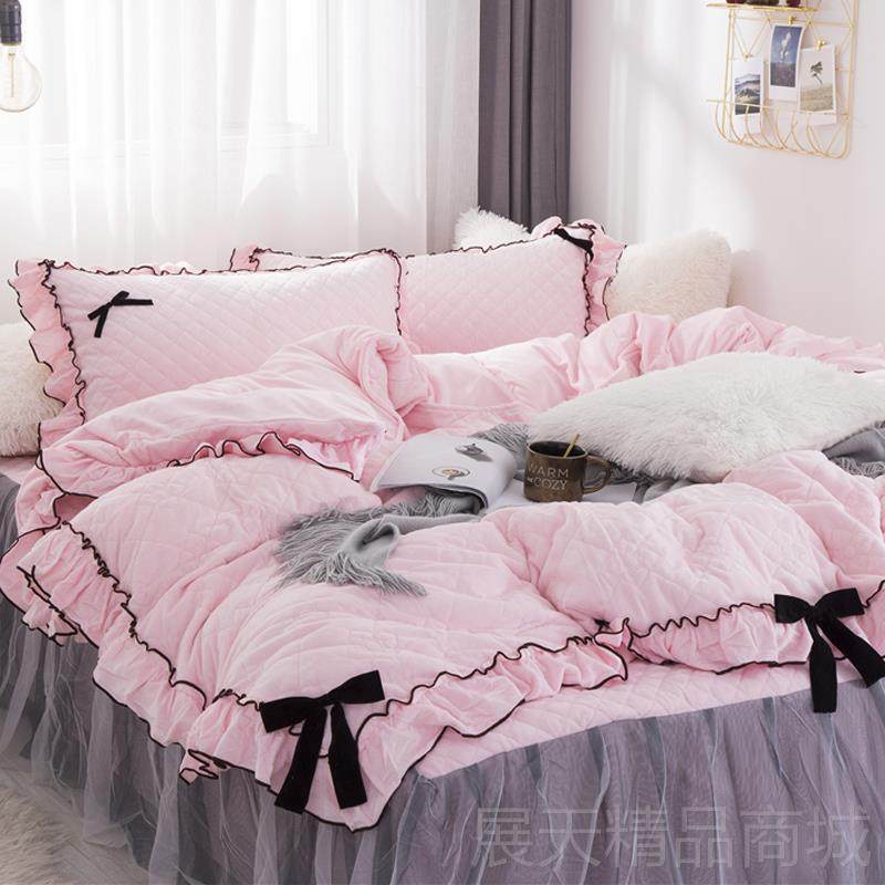 正品冬加厚珊瑚绒1.2四件裙套双面绒公主保暖夹棉季毛绒牛奶短绒,床上用品,床品套件/四件套/多件套,淘宝优惠券,粉丝福利购,淘宝优惠卷