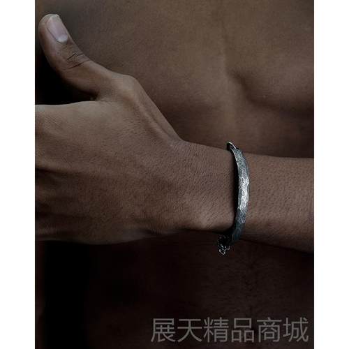 正品VXTORM Hmmer 925纯a银手设镯 原创计个性款 机I械暗黑系列半