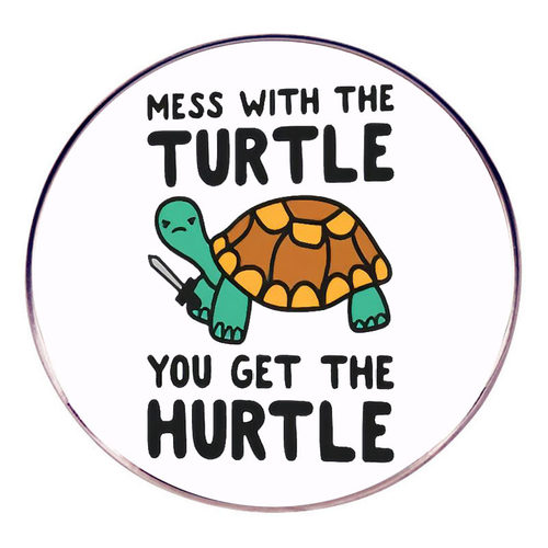 惹乌龟你会受伤胸针幽默卡通英文别针胸章金属合金徽章配饰