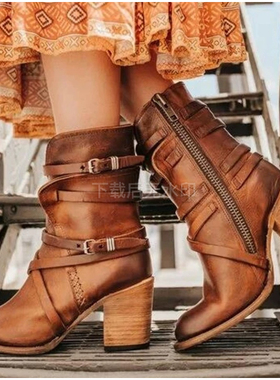 Large size 43 42 41 women's shoes fashion short boots 短靴