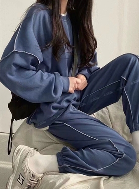 Women's casual sportswear loose two-piece set 运动服宽松套装