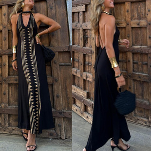 suspender dress neck backless 露背礼服连衣裙 sexy Sleeveless