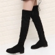 bottomed straps knee boots Flat back high with 平底过膝长靴