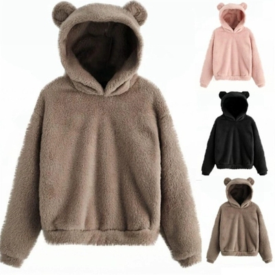 Fluffy rabbit ears hooded warm sweater hoodie 兔耳朵连帽卫衣