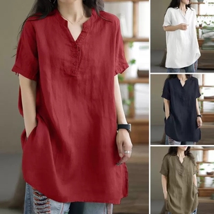 buckle twisted fashionable short shirt Solid sleeved color