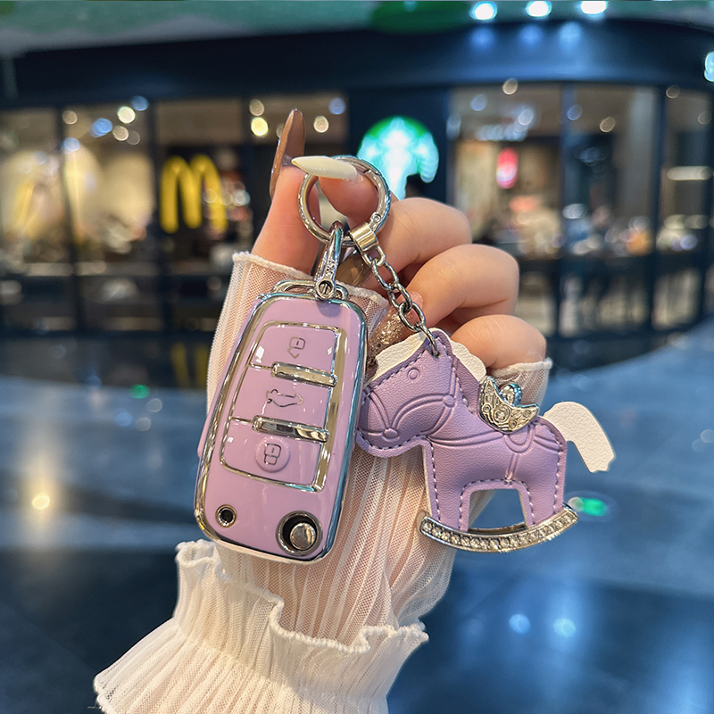 适用奥迪Q2L汽车钥匙套Q3折叠A3/A6L保护壳A1/A5/Q7/Q8包扣高级