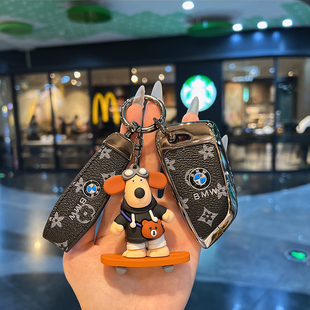 适用宝马钥匙套5系530钥匙包3系1系7系x1x2x3x4x5x6刀锋i3/扣老花