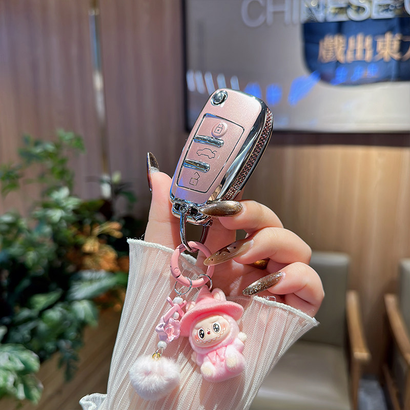 适用于奥迪Q2L汽车钥匙套Q3折叠A3/A6L保护壳A1/A5/Q7/Q8高级包扣