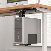 主机托架电脑台式 机箱底座桌下滑轨支架办公升降桌悬挂式 放置吊架