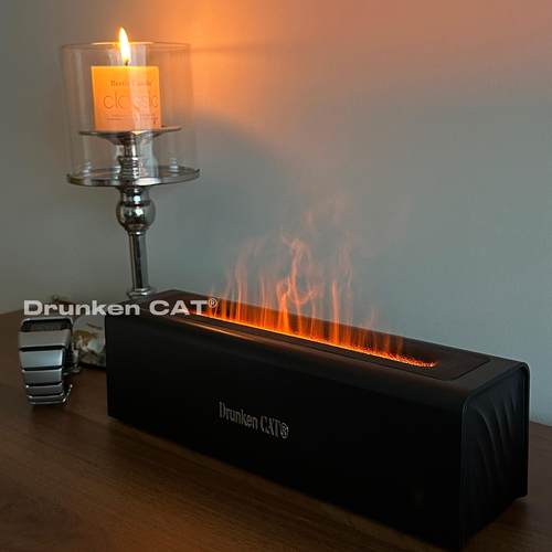 DC极简火焰香薰加湿器静音家用小型卧室高颜值空气氛围灯礼物推荐