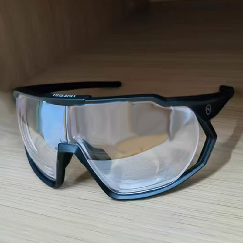 骑行眼镜异形切割一体式太阳镜片适用Powster户外眼镜配近视自框