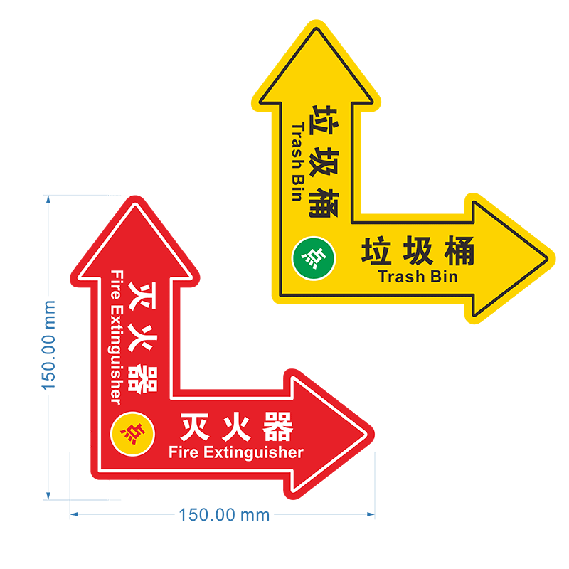 物品灭火器垃圾分类耐磨定位贴