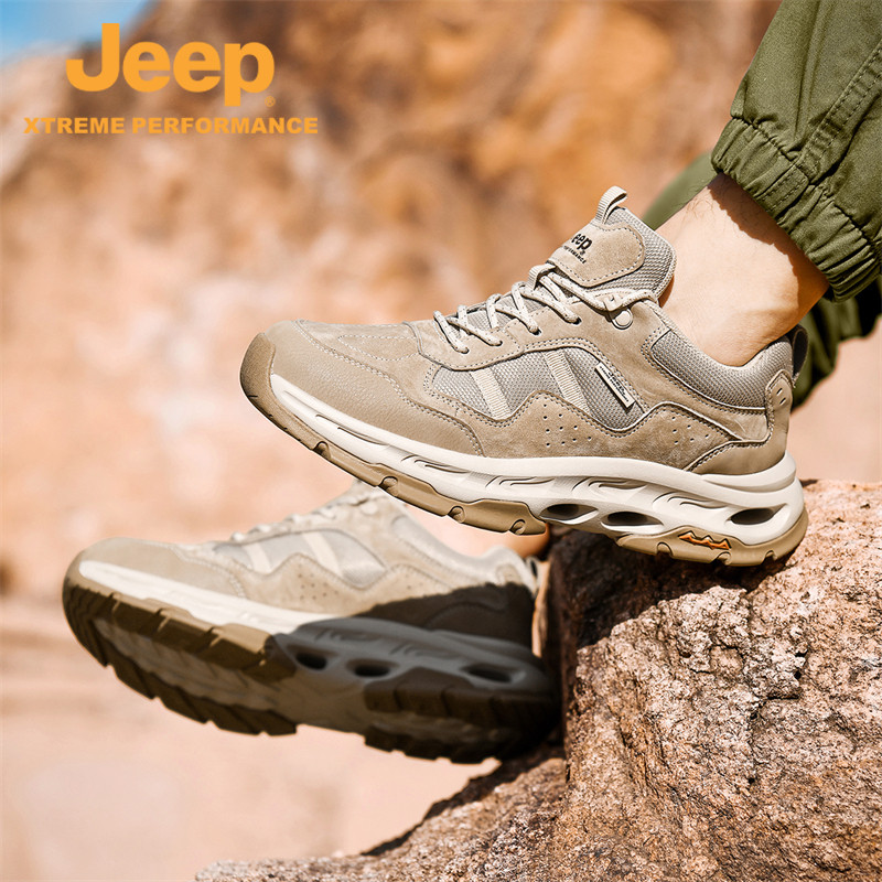 JEEP/吉普秋季新款运动鞋男鞋轻便休闲老爹鞋户外防滑登山徒步鞋