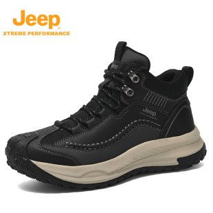 Jeep秋冬款男鞋防风增高软底减震运动休闲鞋户外防滑登山鞋徒步鞋