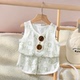 速干衣套装 无袖 中小儿童夏季 韩版 透气两件套 薄款 宝宝冰丝背心短裤