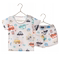 BABY SUMMER SHORT SLEEVE SET COTTON BABY THIN TWO-PIECE SET OF PAJAMAS FOR BOYS AND GIRLS COTTON SHORTS AIR-CONDITIONED SUIT