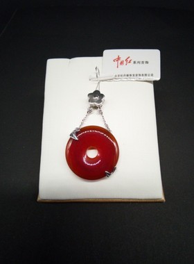 原创设计吊坠牡丹缘925银玛瑙女