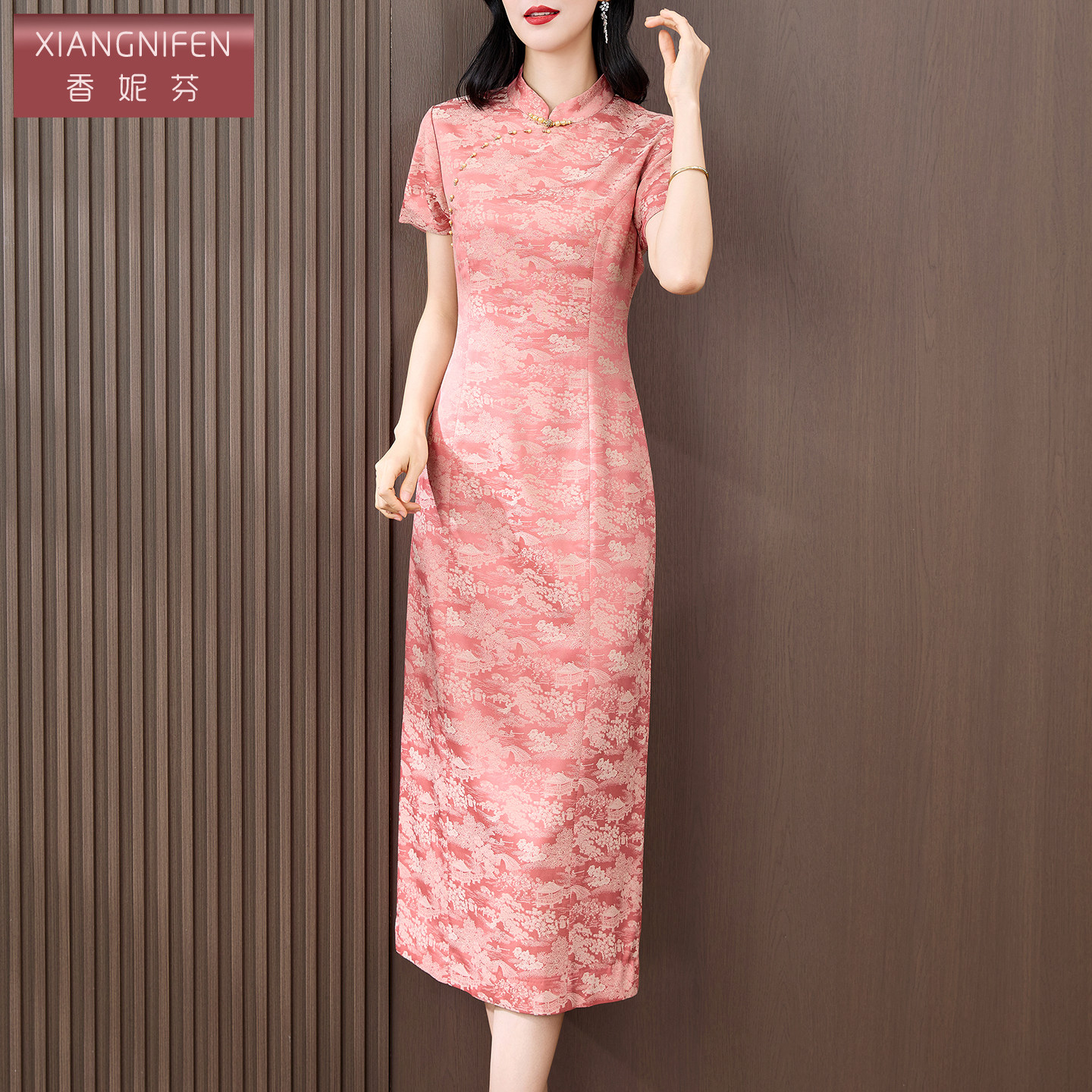 香妮芬新中式改良旗袍喜婆婆礼服2026夏季新款优雅气质妈妈连衣裙