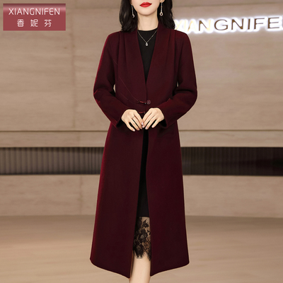 香妮芬双面羊毛大衣中长款