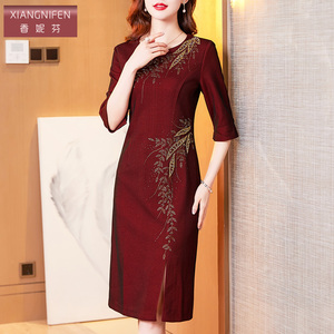 香妮芬2026春季新款奢华精致妈妈婚宴礼服时尚气质连衣裙优雅高端