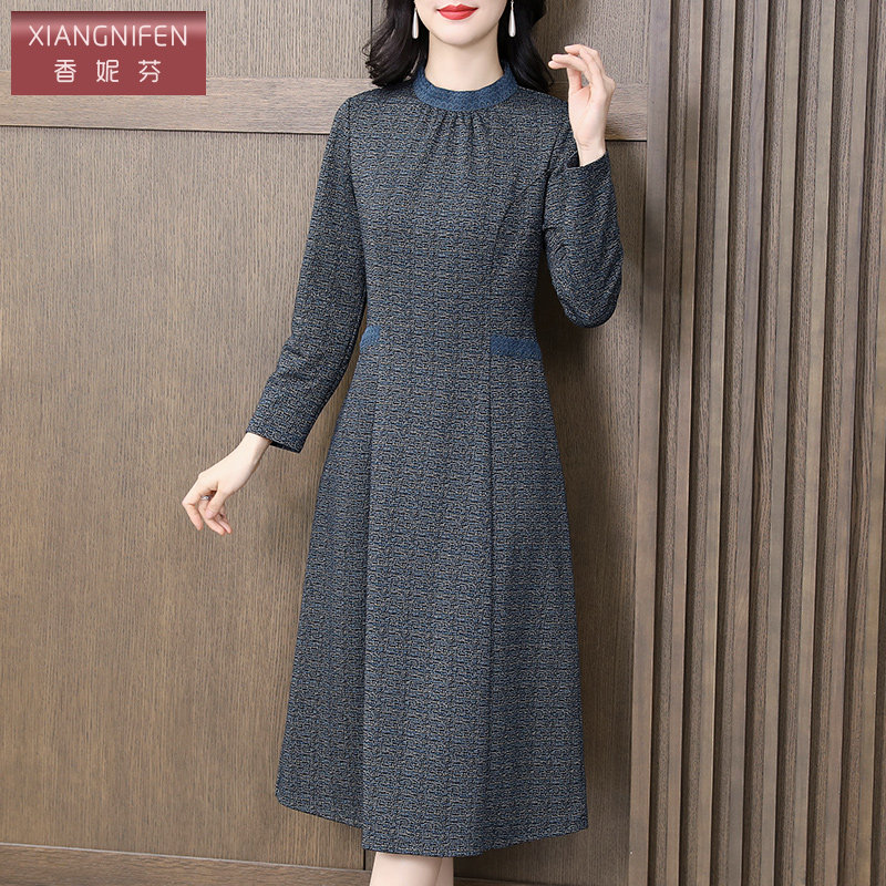 香妮芬阔太太洋气高贵连衣裙2025新款春秋季气质高级感妈妈收腰裙,女装/女士精品,连衣裙,淘宝优惠券,粉丝福利购,淘宝优惠卷
