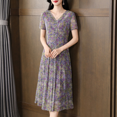 香妮芬气质妈妈连衣裙