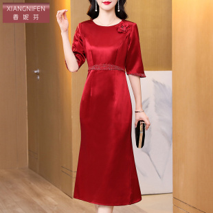 香妮芬高端绣花气质洋气丈母娘敬酒宴会2025新款 夏喜婆婆婚宴礼服