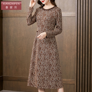 香妮芬高贵优雅中年妈妈连衣裙气质修身2026新款春季阔太太贵夫人