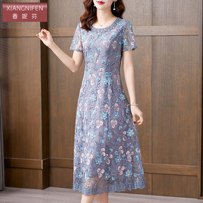 香妮芬简约通勤大摆型优雅端庄