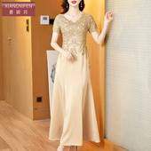 香妮芬气质洋气妈妈阔太太宴会晚礼服2026新款 减龄漂亮婚宴敬酒服