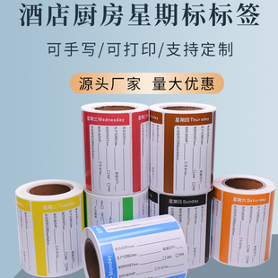 星期效期标签贴纸分配盒七色彩色时间条酒店餐饮食品开封透明收纳