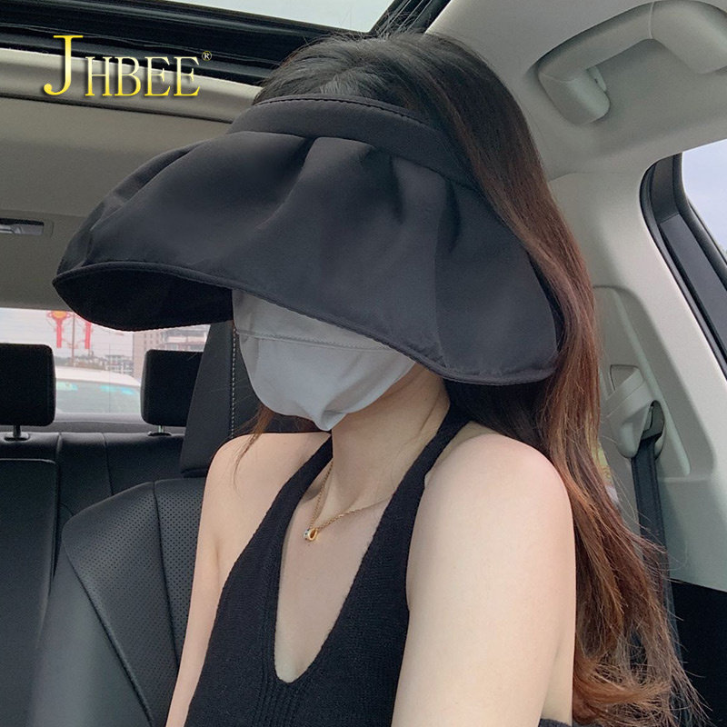 空顶帽子女夏季薄款防紫外线遮脸防晒贝壳帽百搭渔夫帽太阳遮阳帽