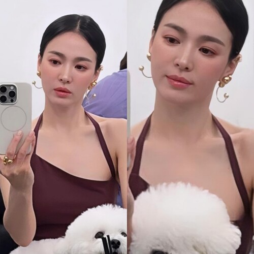 宋慧乔同款复古时髦金属质感圆珠耳钉女个性简约半圆形耳环2026新