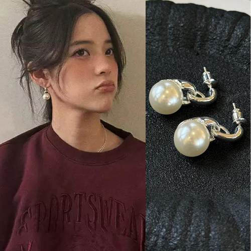 欧阳娜娜同款S925银针珍珠耳环