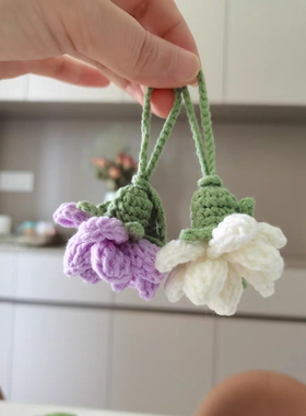 手工钥匙扣编织茉莉花挂件礼品