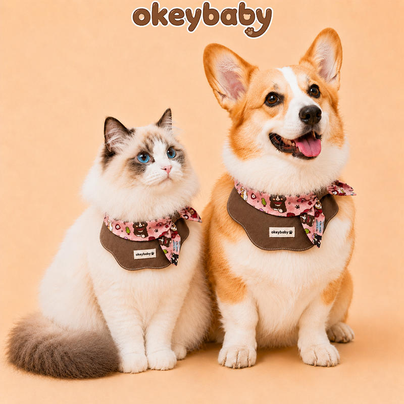 okeybaby原创宠物口水巾围兜猫咪狗狗可爱装饰围脖小型犬围巾配饰