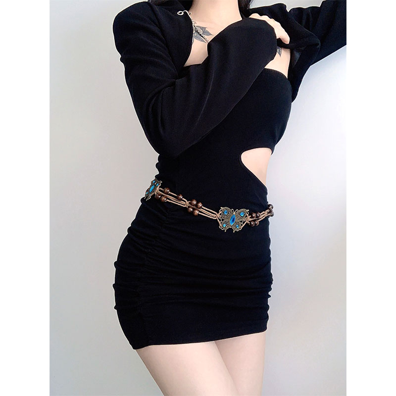 okey蝴蝶编织民族风腰链