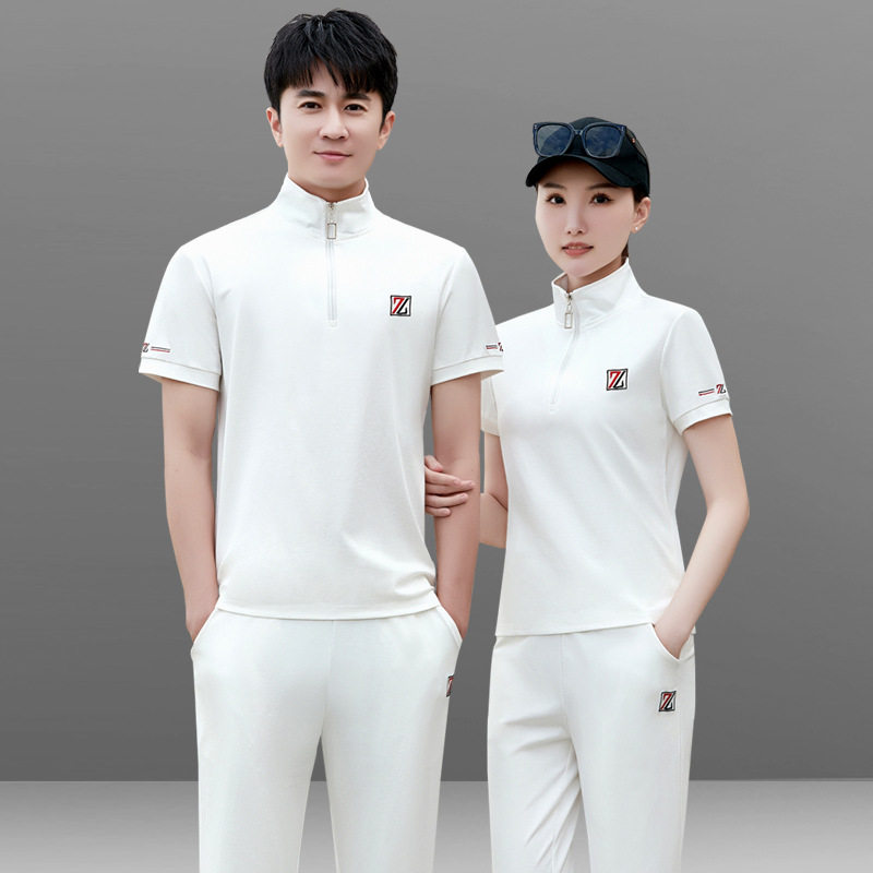 短袖t恤女夏时尚洋气中年妈妈polo衫冰丝体恤宽松翻领上衣印花潮