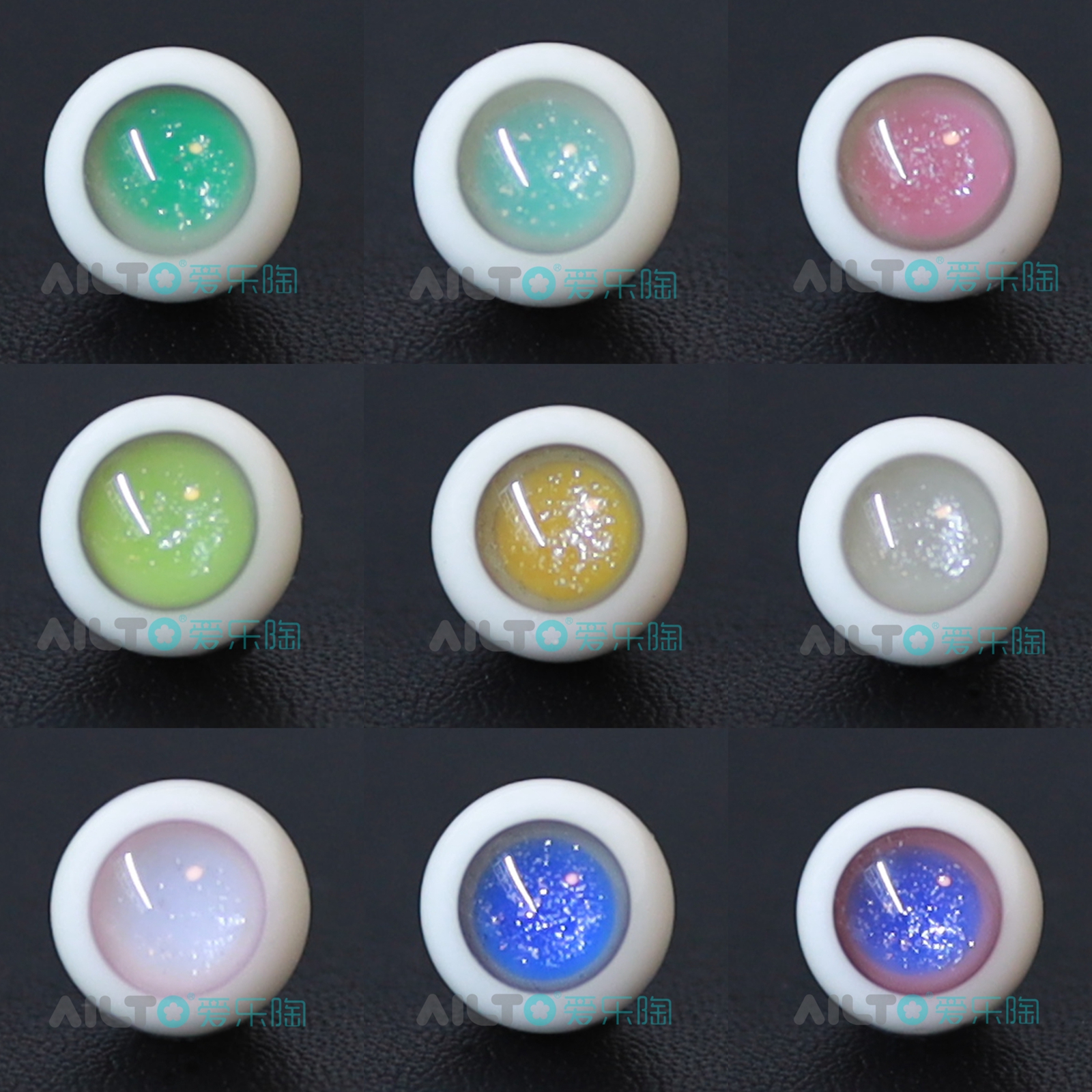 OB11/BJD软陶娃头彩色可动眼