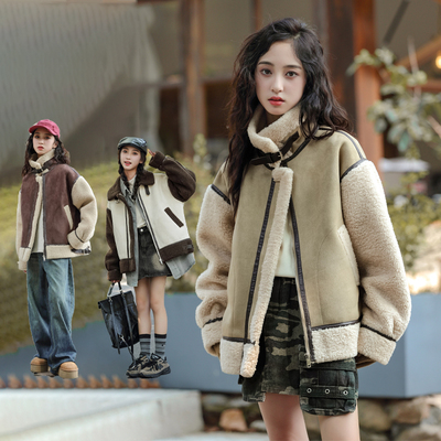 骄骄虎秋冬款皮毛一体外套