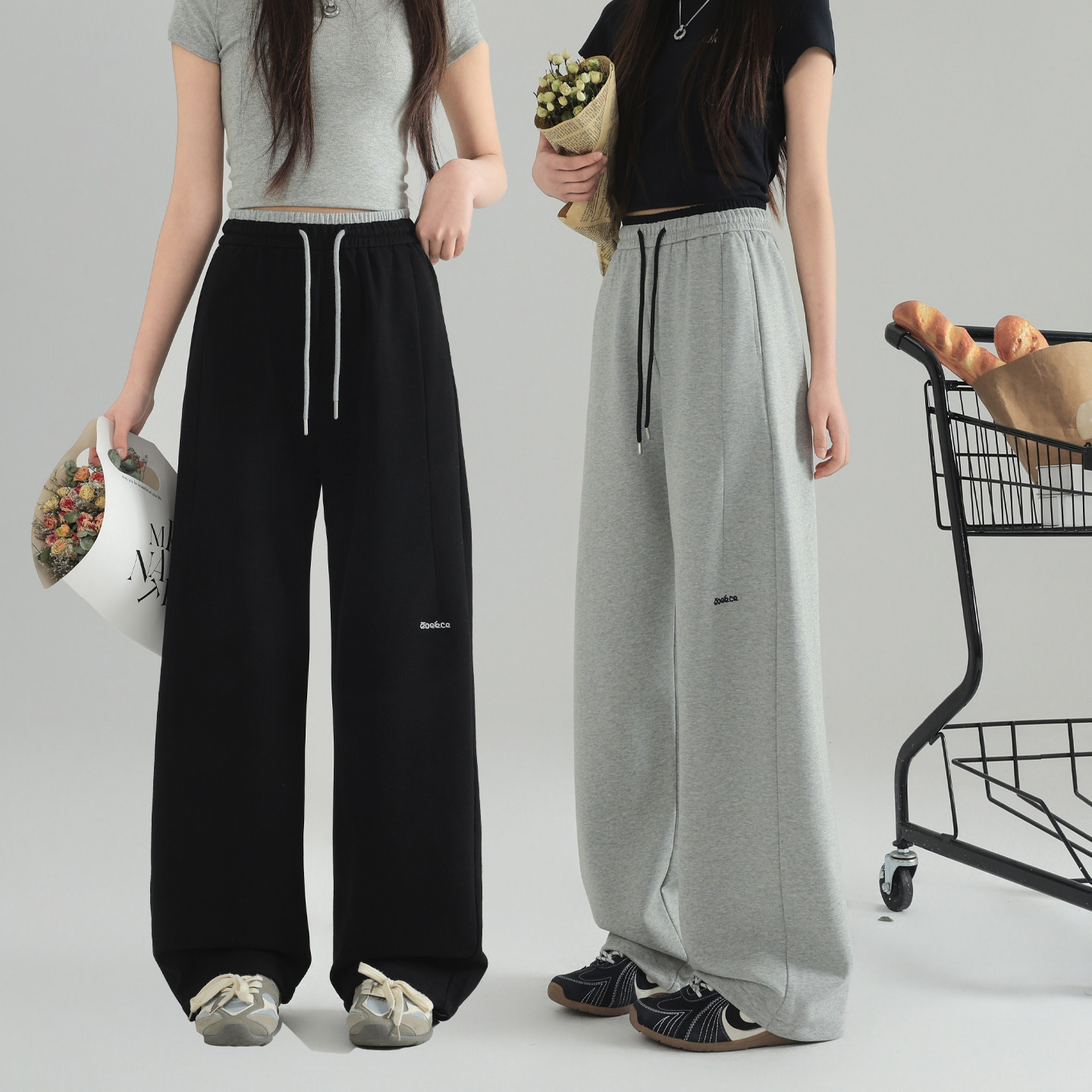 女童春款运动裤骄骄虎2026新款初中生高中生直筒裤休闲长裤子9047