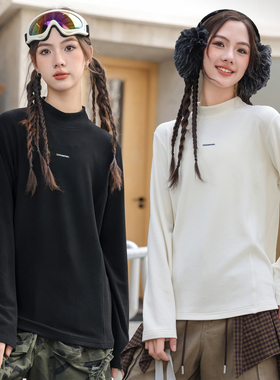 骄骄虎女童自发热打底衫2025秋冬新款初中生高中生半高领内搭7492