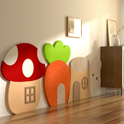 儿童房防撞墙贴墙面装饰护墙板床头软包床围遮丑创意羊毛毡板墙围