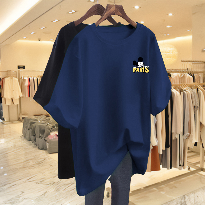 欧货大版妈妈中长款短袖T恤女2025夏季新款宽松上衣女半袖体恤潮