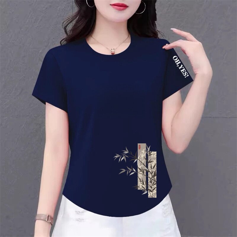 清仓捡漏外贸妈妈装中老年短袖t恤女宽松大码遮肚上衣显瘦体桖衫